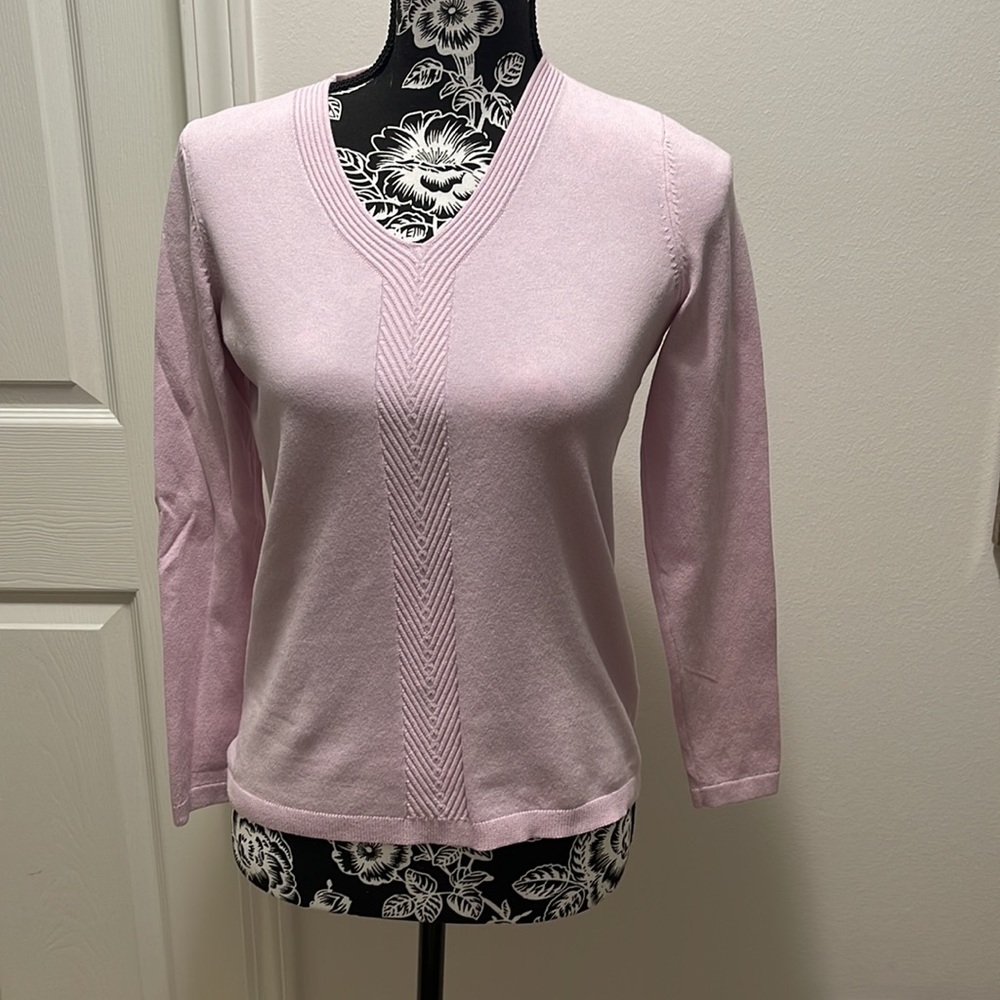 Talbots Size “Petite” cotton,spandex, lightweight sweater.Name marked out inside